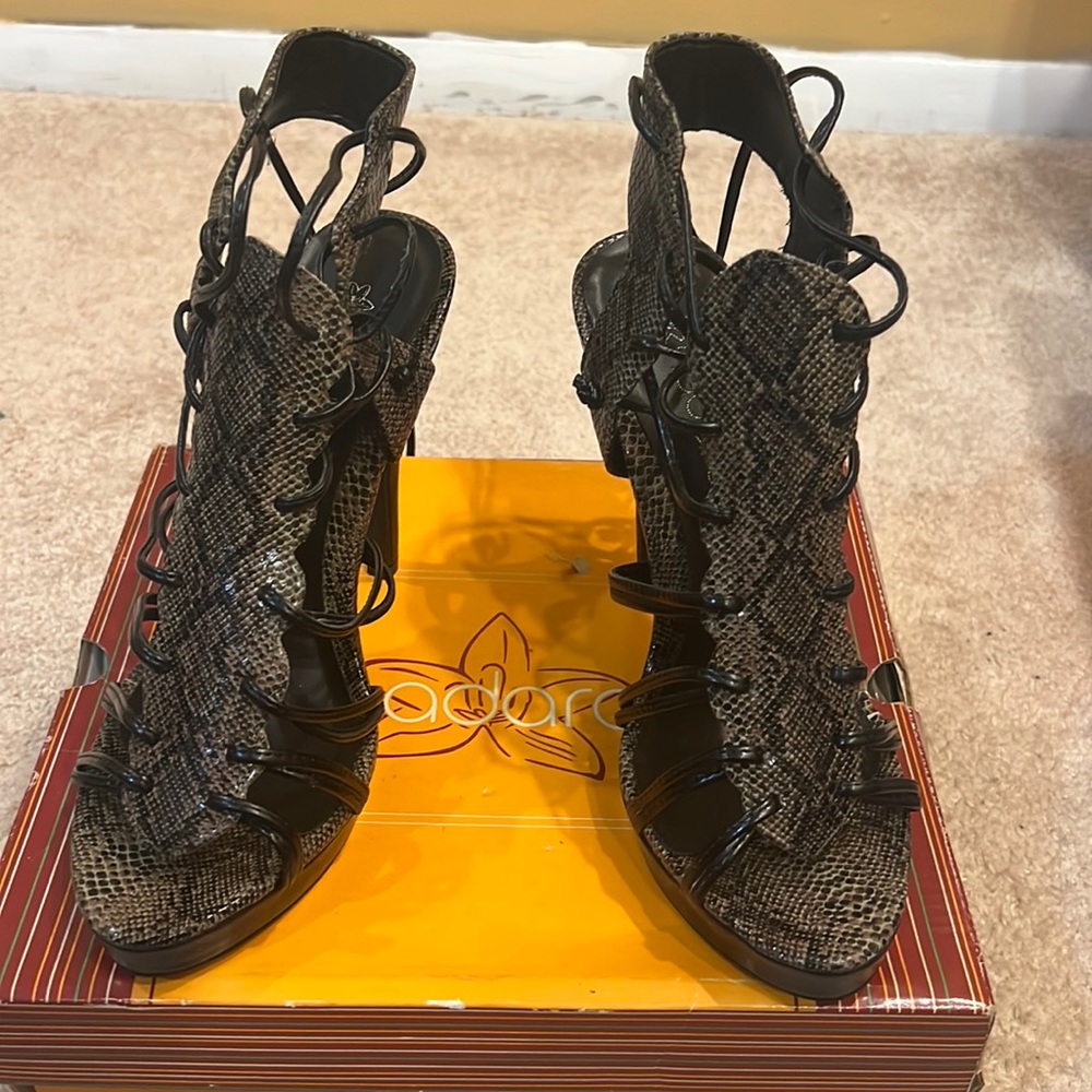 Nadara strapped platform 5in heeled sandals